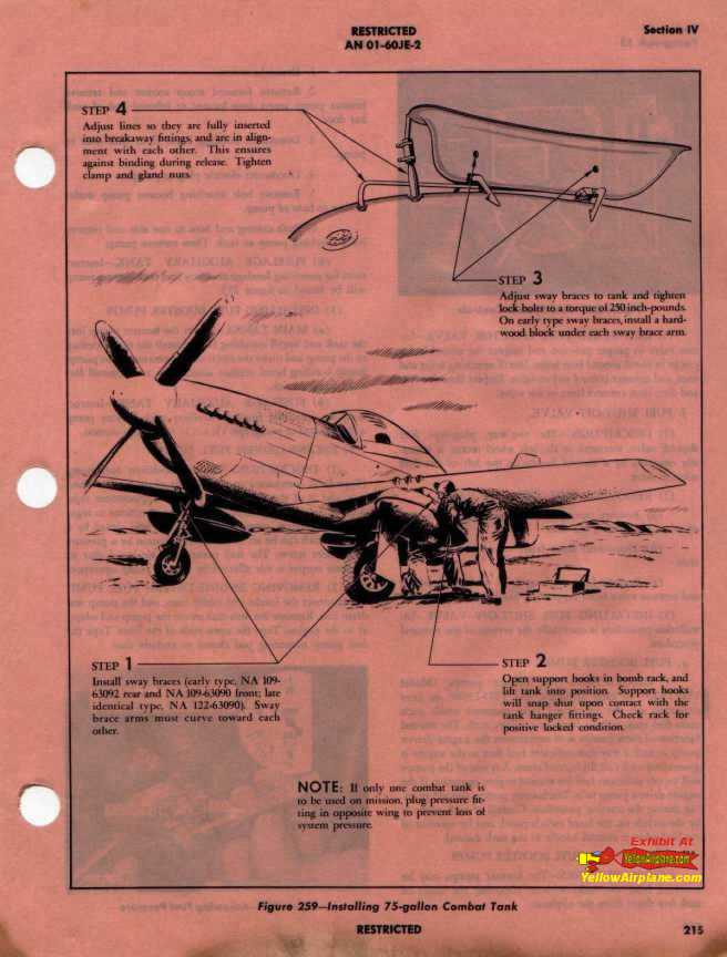 Detailed pictures and text on how to install the Combat Tanks on the P-51D Mustang