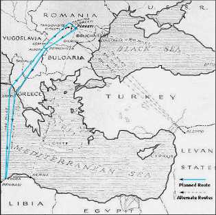 The Planned and Alternate Routes for the 1943 Ploesti Oil Fields Raids