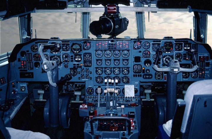 Ilyushin 76 cockpit on the South Pole