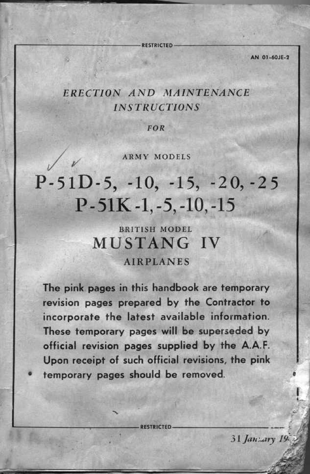 This is the Front Cover picture from the P-51 Maintenance manual covering the P-51D and P-51K Mustangs