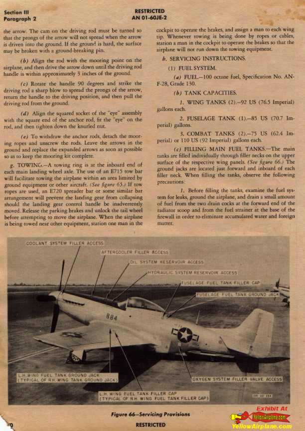 Servicing Provisions of the P-51 Mustang showing all the proper servicing points, great pictures and text