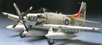 Douglas A-1 Skyraider model kits, wood kits, plastic models and mahogany display models.