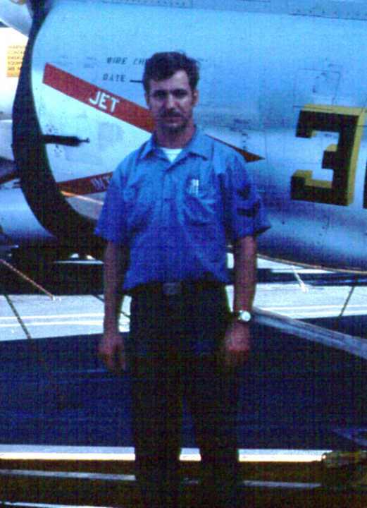 The Webmaster himself, closeup, in front of a A-7E Corsair 2 VA-192 Golden Dragons