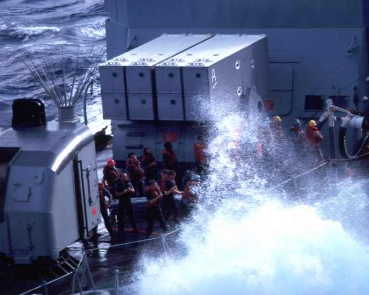 uss sample runs fuel hoses to the uss kitty hawk